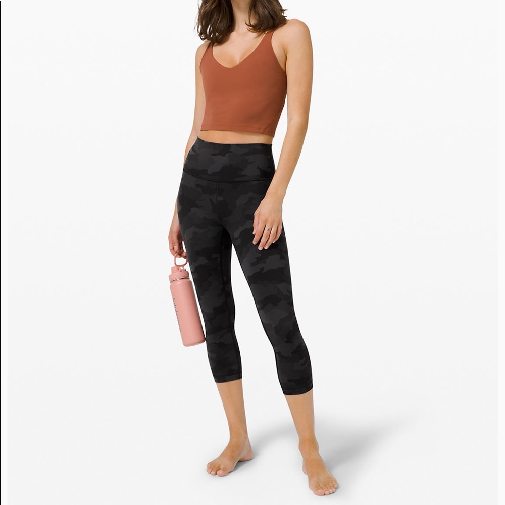 Lululemon Wunder Under Black Camo Crops
